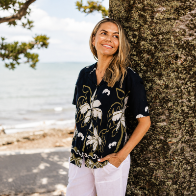 Sea Side Navy Collar Shirt