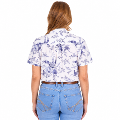 Mia Navy/White Women's Short Sleeve Shirt
