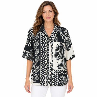 Indigo and White Soft Print Shirt