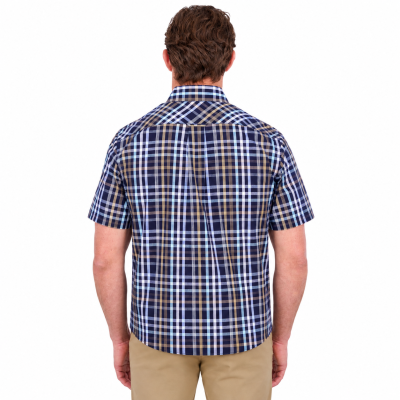 Finley Navy/Light Blue Men's Two Pocket Short Sleeve Shirt