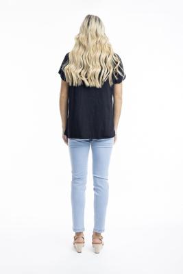 Black Splask Embellished Top