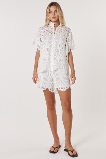 Elara White Broderie Blouse