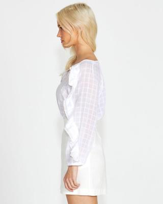 Ruby Frill Sleeve Top White
