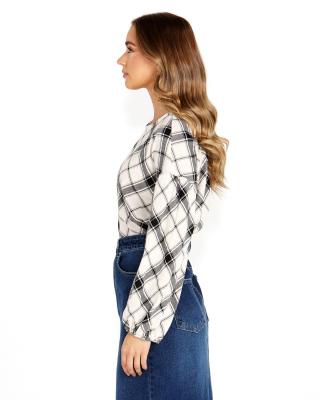 Valentina Check Bias Blouse