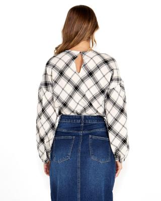 Valentina Check Bias Blouse