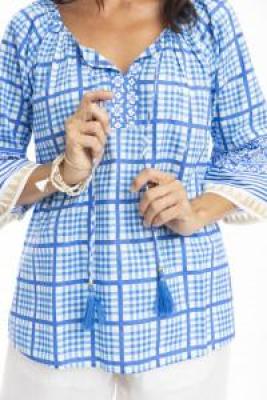 Staddie Blue Boho Top