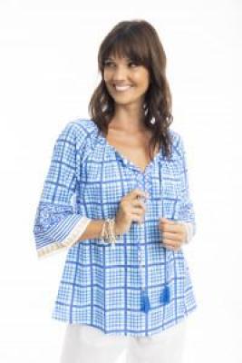 Staddie Blue Boho Top