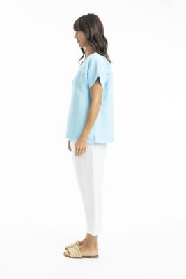 Sky Linen Boxy Top