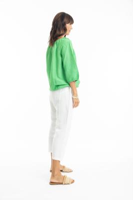 Parrot Linen Boxy Top