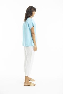 Sky Linen Boxy Top