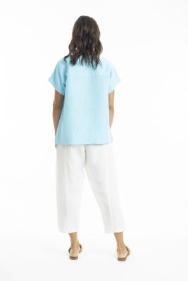 Sky Linen Boxy Top