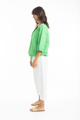 Parrot Linen Boxy Top