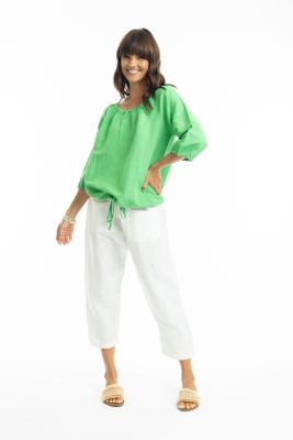 Parrot Linen Boxy Top