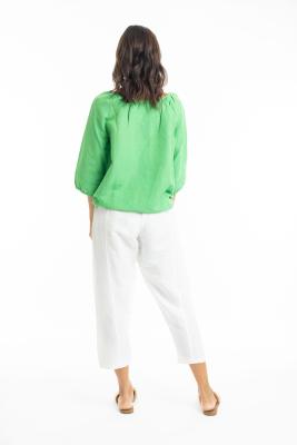 Parrot Linen Boxy Top