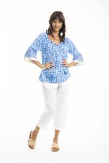 Staddie Blue Boho Top