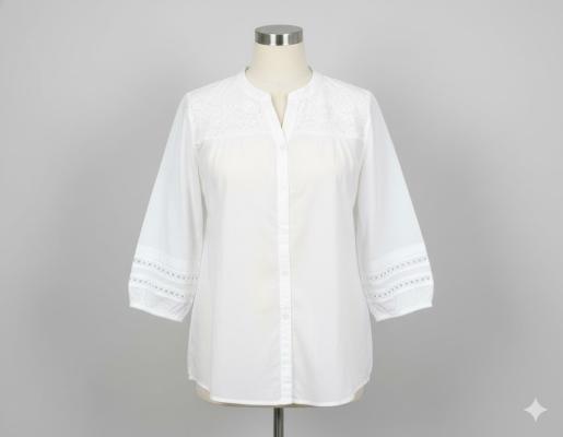 Tilda White 3/4 Sleeve Shirt