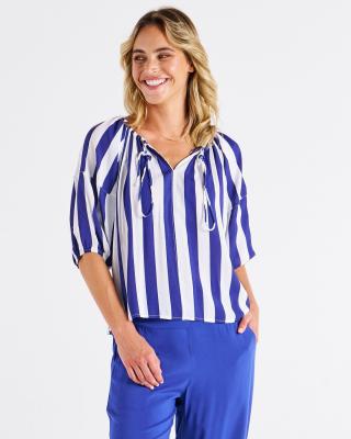 Camilla Blue Stripe Blouse