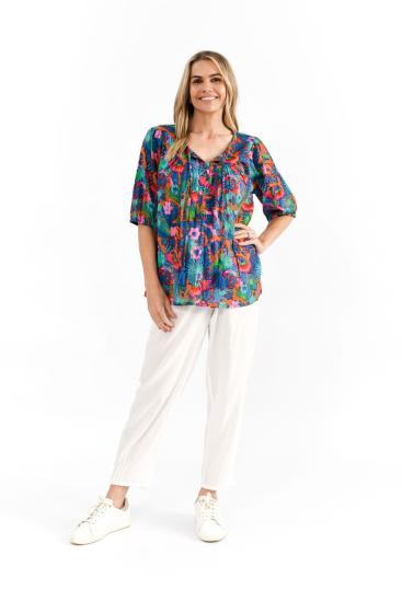 Tessa Macau Trop 3 Tassel Top