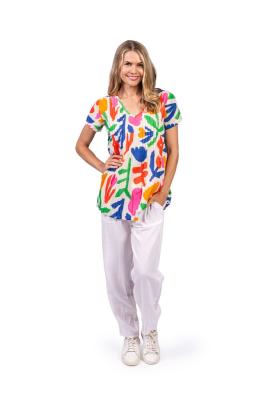 Kayla Folk Cutout Blouse