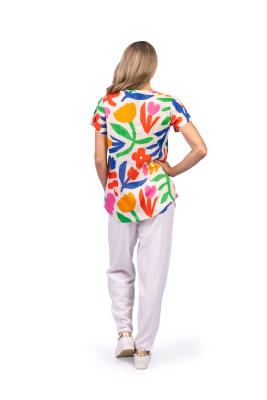 Kayla Folk Cutout Blouse