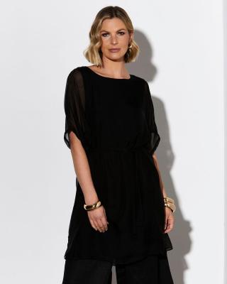 Fate + Becker Summer Fever Black Silk Top