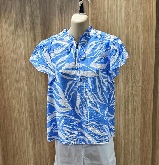 Lyra Blue Abstract Blouse