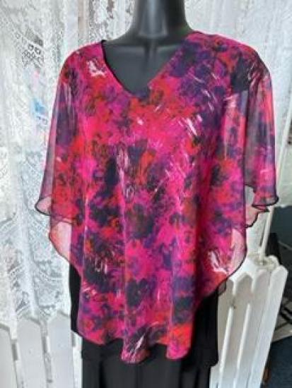Magneta Print Overlay Top