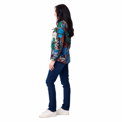 Alexandria Shirred Yoke Print Top