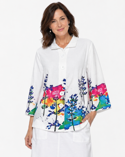 Tall Flowers Print Shirt