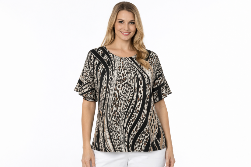 Leopard Lush Printed Slub Knit Top