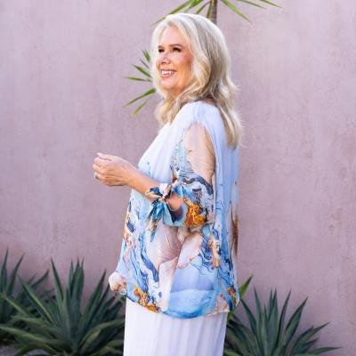 Ocean Petal Float Silk Top