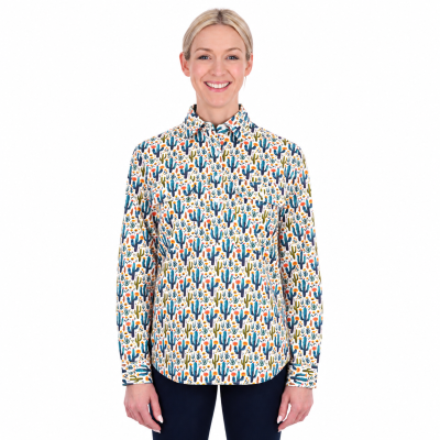Alba Women's Half Placket Long Sleeve Shirt