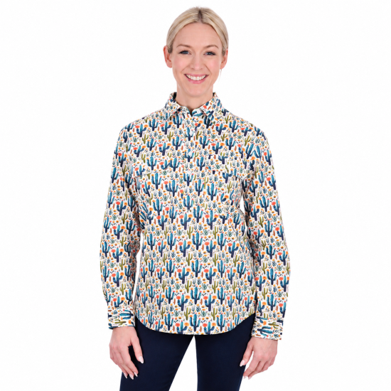 Alba Women's Half Placket Long Sleeve Shirt
