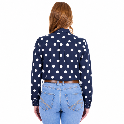 Alyssa Navy/White Women's Long Sleeve Shirt