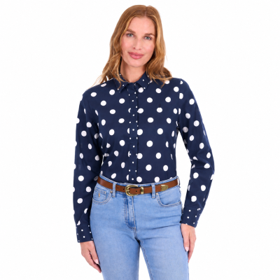 Alyssa Navy/White Women's Long Sleeve Shirt
