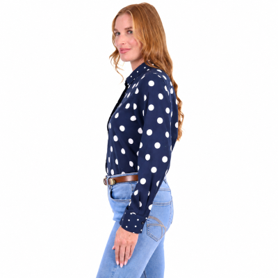 Alyssa Navy/White Women's Long Sleeve Shirt