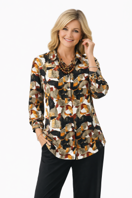 Earth Print Long Sleeve Shirt