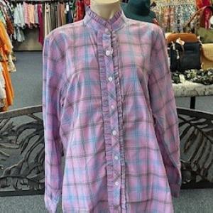 Abby Frills Full Button Print Workshirt