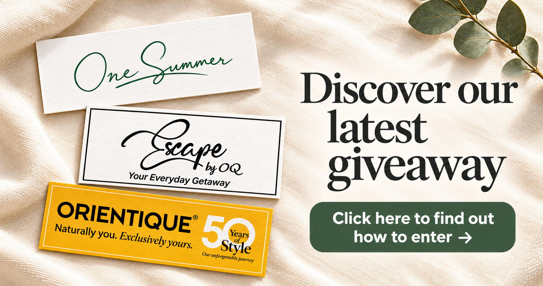 WIN A $300 ORIENTIQUE GIFT VOUCHER!